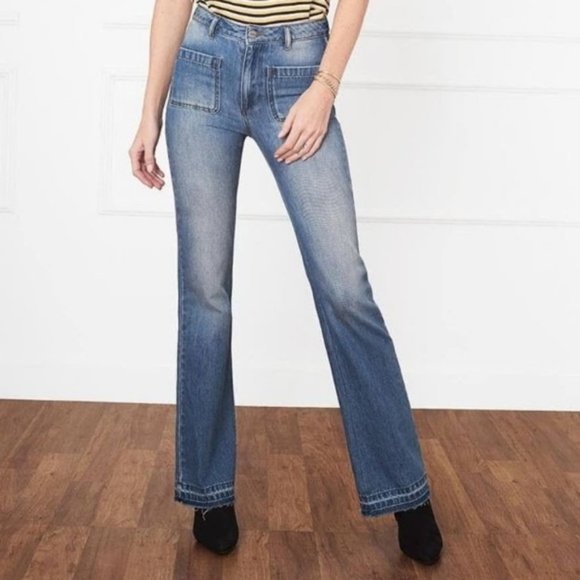 Anine Bing Front Pocket Flare Designer Jeans 24 - Picture 2 of 14